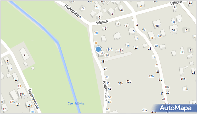 Lublin, Robotnicza, 36, mapa Lublina