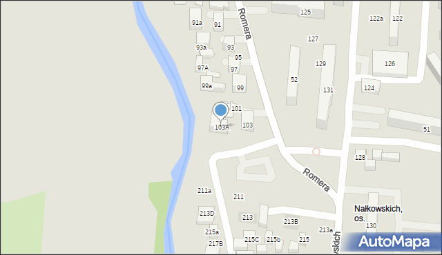 Lublin, Romera Eugeniusza, prof., 103A, mapa Lublina