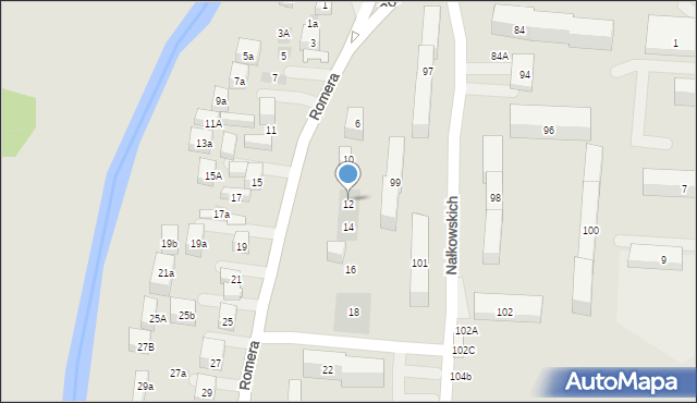 Lublin, Romera Eugeniusza, prof., 12, mapa Lublina