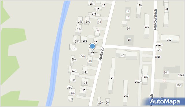 Lublin, Romera Eugeniusza, prof., 27, mapa Lublina