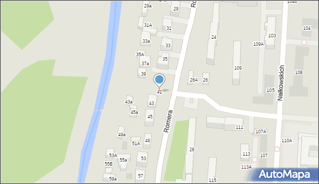Lublin, Romera Eugeniusza, prof., 41, mapa Lublina
