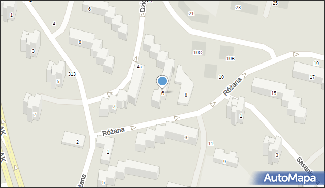 Lublin, Różana, 6, mapa Lublina