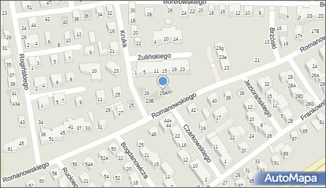 Lublin, Romanowskiego Mieczysława, 23A, mapa Lublina