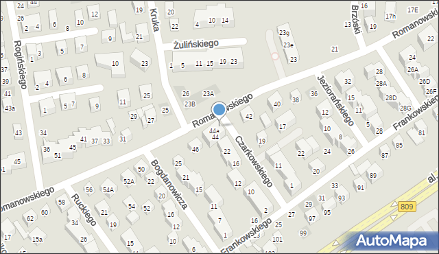 Lublin, Romanowskiego Mieczysława, 44b, mapa Lublina