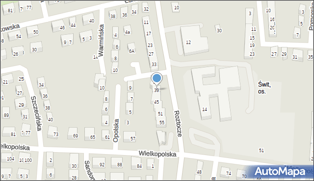 Lublin, Roztocze, 39, mapa Lublina