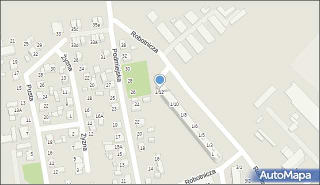 Lubliniec, Robotnicza, 1/12, mapa Lubliniec