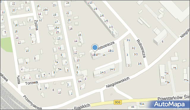 Lubliniec, Robotnicza, 1B/4, mapa Lubliniec