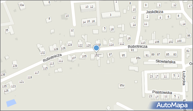 Lubsko, Robotnicza, 101, mapa Lubsko