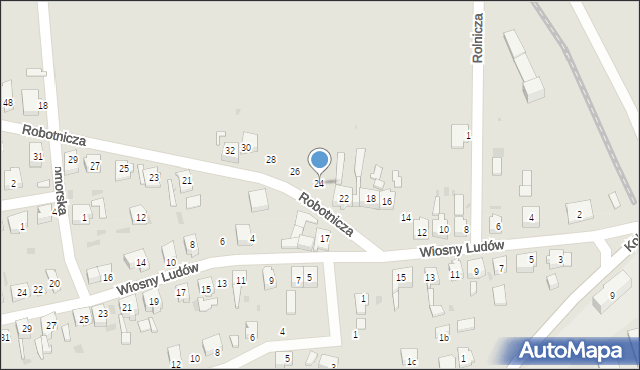 Lubsko, Robotnicza, 24, mapa Lubsko