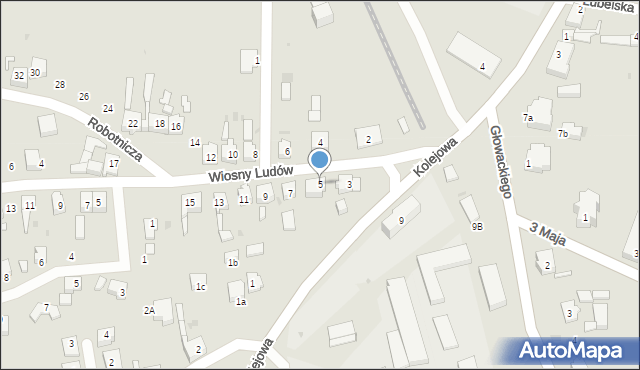 Lubsko, Robotnicza, 5, mapa Lubsko