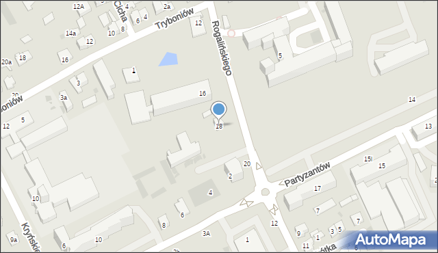 Łuków, Rogalińskiego Andrzeja, dr., 18, mapa Łuków