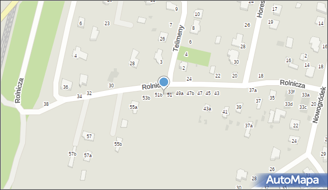 Łuków, Rolnicza, 51a, mapa Łuków