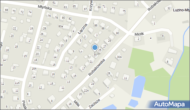 Luzino, Robakowska, 23, mapa Luzino