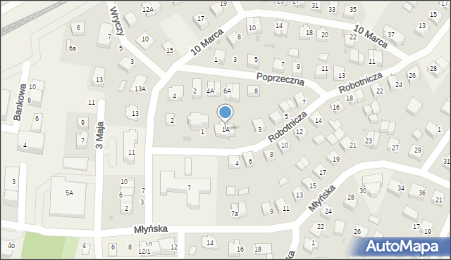 Luzino, Robotnicza, 1A, mapa Luzino