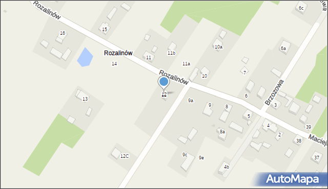Maciejów, Rozalinów, 12, mapa Maciejów