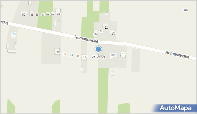 Maliszów, Romanowska, 23, mapa Maliszów