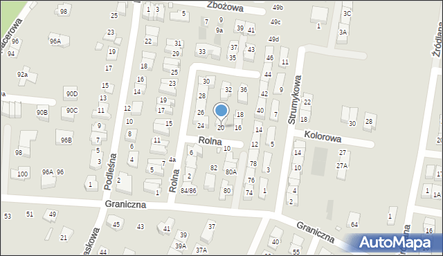 Marki, Rolna, 20, mapa Marki