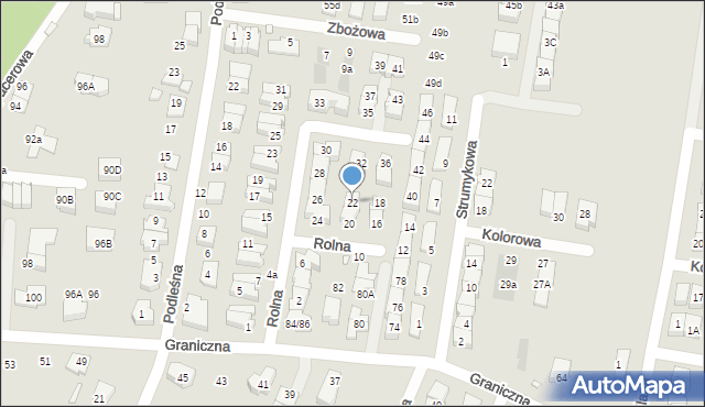 Marki, Rolna, 22, mapa Marki