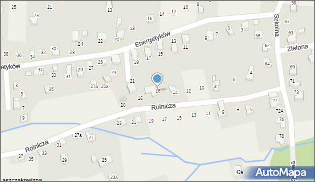 Meszna, Rolnicza, 16, mapa Meszna