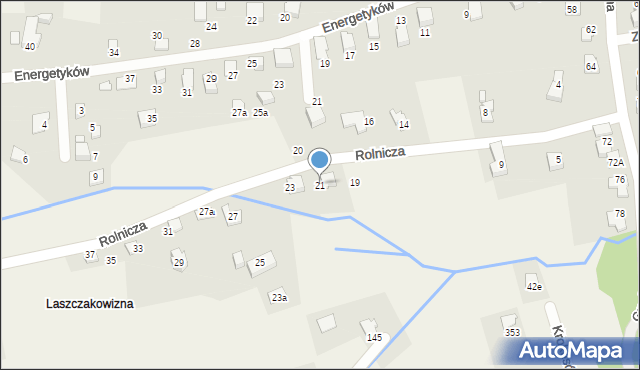 Meszna, Rolnicza, 21, mapa Meszna