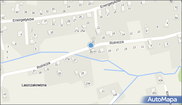 Meszna, Rolnicza, 23, mapa Meszna