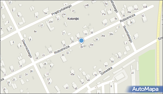 Miechów, Robotnicza, 34, mapa Miechów