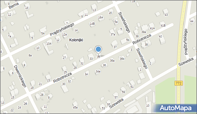 Miechów, Robotnicza, 35, mapa Miechów