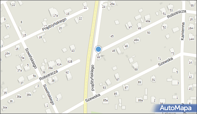 Miechów, Robotnicza, 44, mapa Miechów