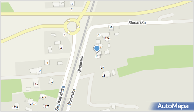 Mielec, Rolna, 11, mapa Mielca