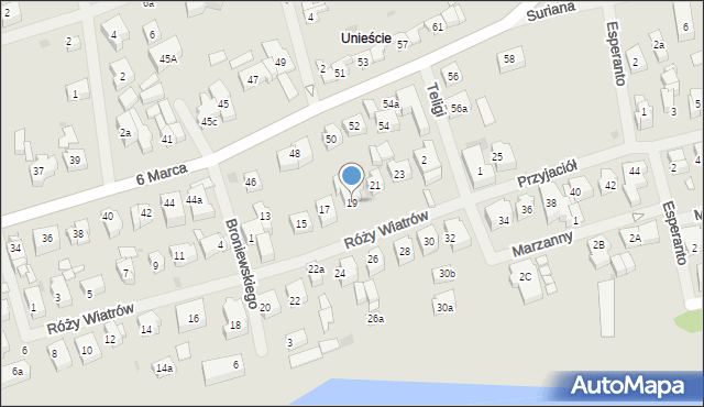 Mielno, Róży Wiatrów, 19, mapa Mielno