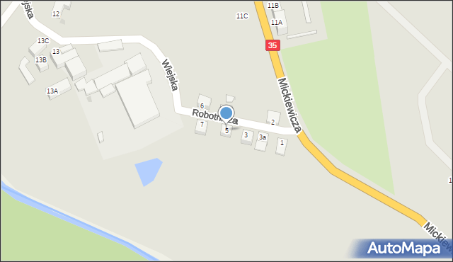 Mieroszów, Robotnicza, 5, mapa Mieroszów