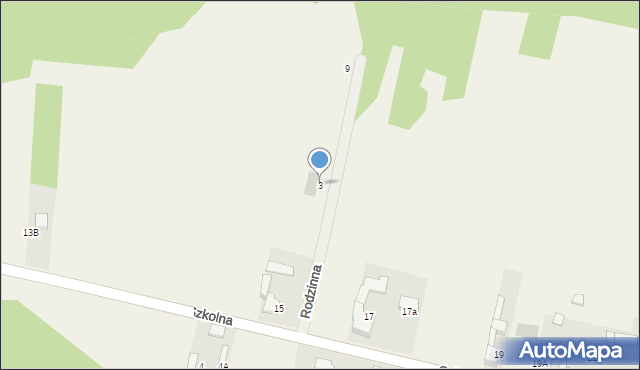 Mierzęcice, Rodzinna, 3, mapa Mierzęcice