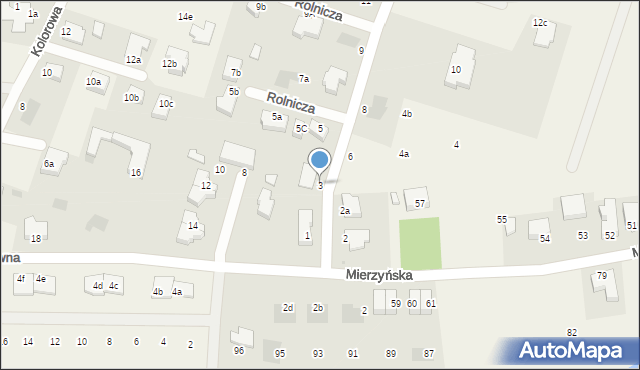 Mierzyn, Rolnicza, 3, mapa Mierzyn