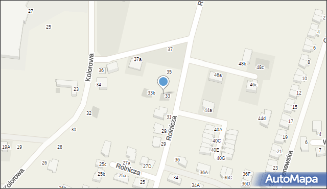 Mierzyn, Rolnicza, 33a, mapa Mierzyn