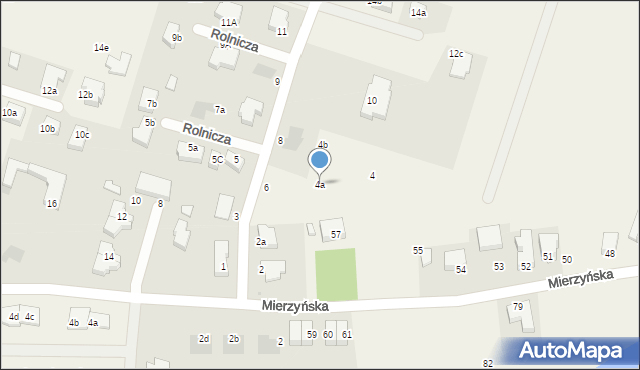 Mierzyn, Rolnicza, 4a, mapa Mierzyn