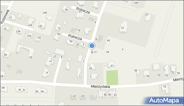 Mierzyn, Rolnicza, 6, mapa Mierzyn