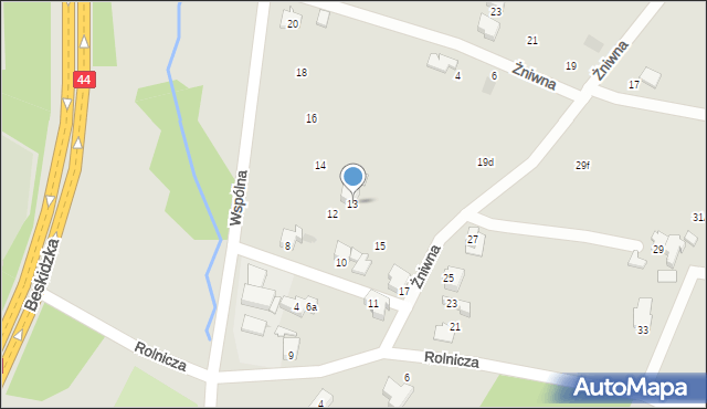 Mikołów, Rolnicza, 13, mapa Mikołów