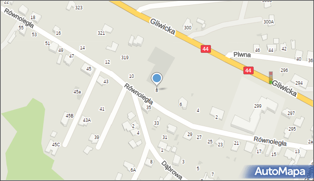 Mikołów, Równoległa, 8, mapa Mikołów