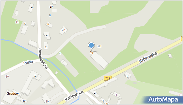 Milanówek, Rososzańska, 2g, mapa Milanówek