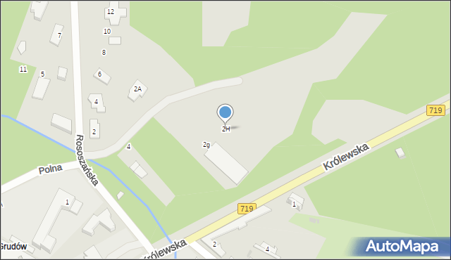 Milanówek, Rososzańska, 2H, mapa Milanówek