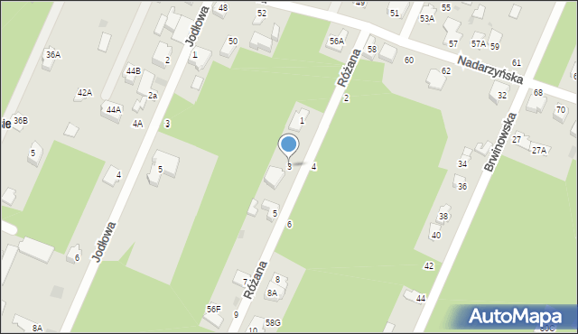 Milanówek, Różana, 3, mapa Milanówek