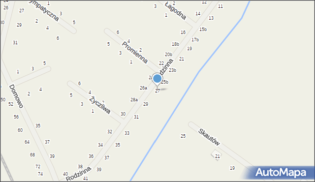 Miłoszyce, Rodzinna, 27, mapa Miłoszyce