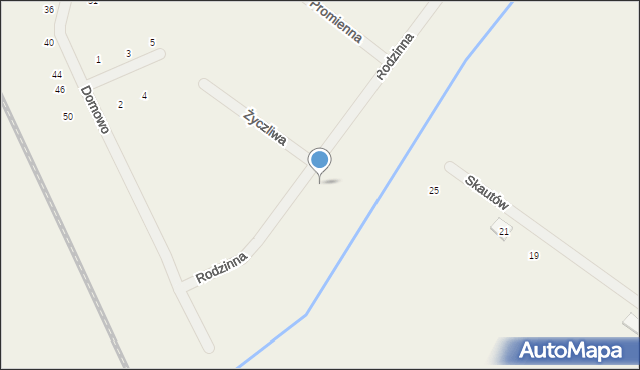 Miłoszyce, Rodzinna, 33, mapa Miłoszyce