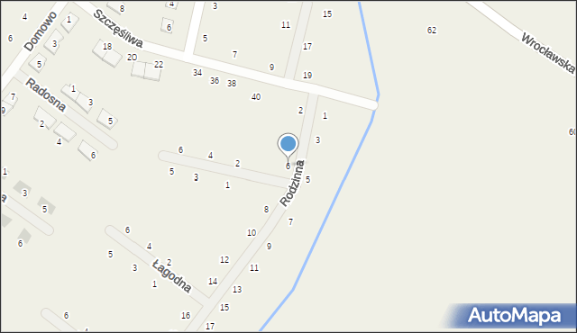 Miłoszyce, Rodzinna, 6, mapa Miłoszyce