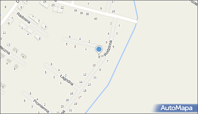 Miłoszyce, Rodzinna, 8, mapa Miłoszyce