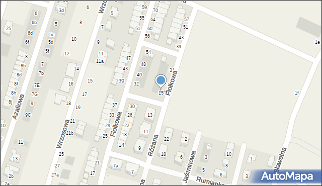 Mirków, Różana, 15, mapa Mirków