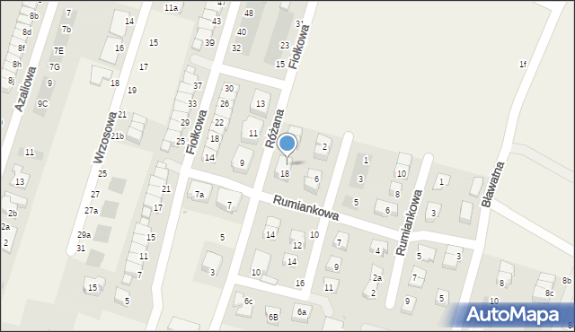 Mirków, Różana, 20, mapa Mirków