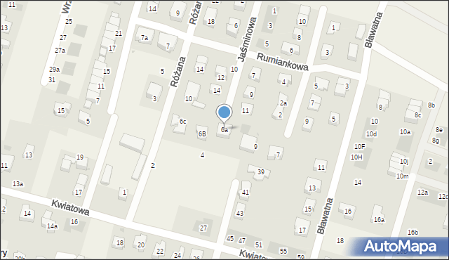 Mirków, Różana, 6a, mapa Mirków