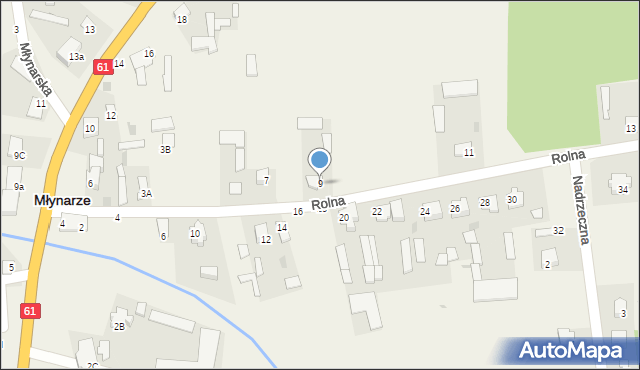 Młynarze, Rolna, 9, mapa Młynarze