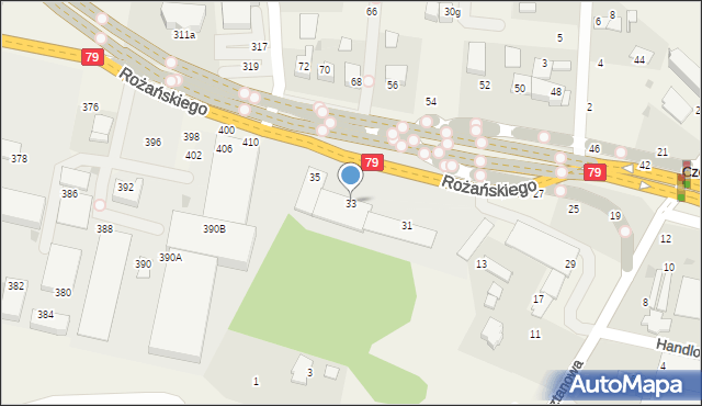 Modlniczka, Rożańskiego Adama, prof., 33, mapa Modlniczka